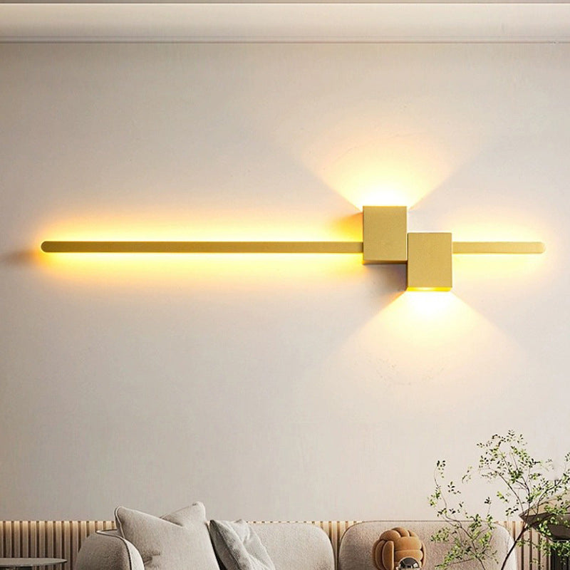 Moderne minimalistische Streifen Rechteck Eisen Aluminium LED Wandleuchte Lampe für Wohnzimmer 