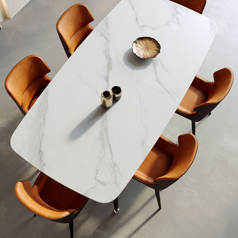 Dossier de chaise de salle à manger rembourré en cuir PU carré de luxe contemporain pour salle à manger 