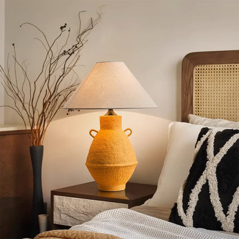 Traditionelle japanische Glaskeramik-Stoff-Tischlampe mit 1 Licht für Wohnzimmer 