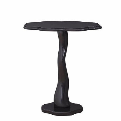 Table d'appoint contemporaine en forme de pétale nordique en bois et fer pour salon 