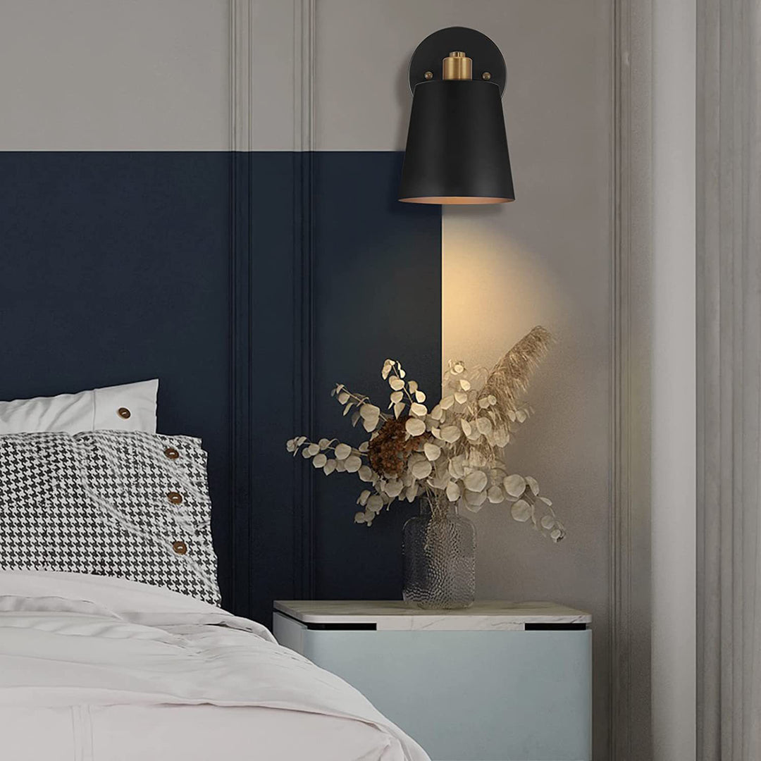 Zeitgenössische industrielle Zylinder Eisen 1-Licht Wandleuchte Lampe für Schlafzimmer 
