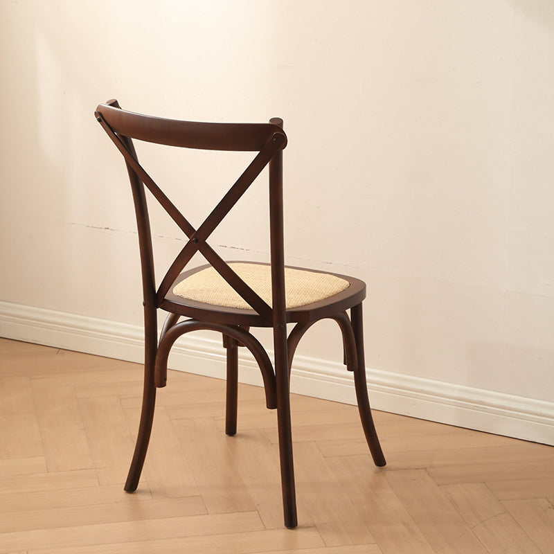 Dossier de chaise de salle à manger en rotin tissé rustique traditionnel en bois éponge rond rectangulaire 