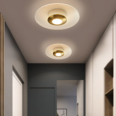 Luz de techo LED semi-empotrada moderna minimalista redonda cuadrada de flores de acrílico y metal para dormitorio 