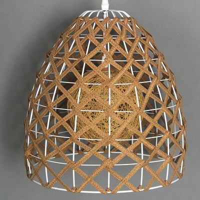 Japanese Creative Rattan Weaving Bird Nest 1-Light Pendant Light