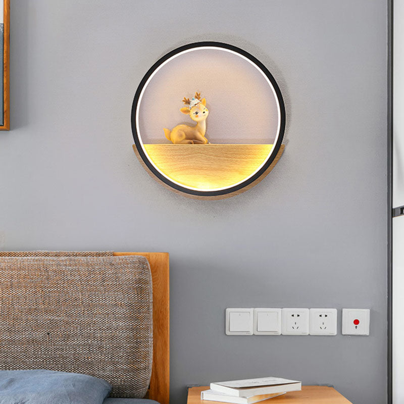 Applique murale LED en fer avec cerf créatif contemporain pour salon 