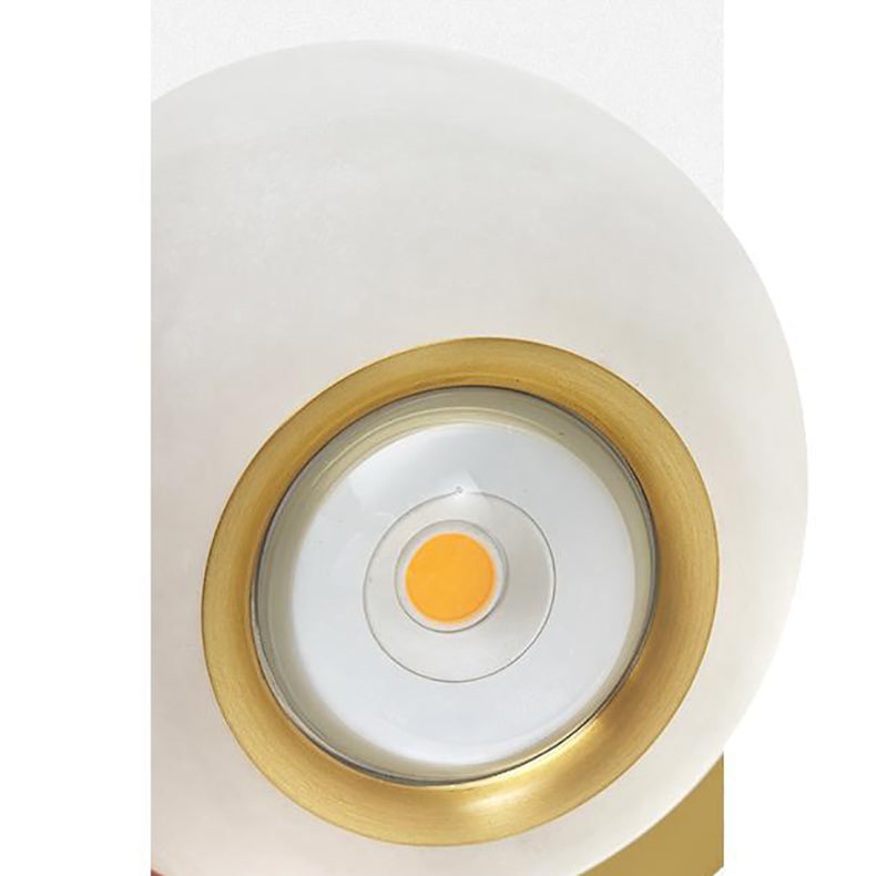 Suspension LED avec abat-jour sphérique en marbre d&