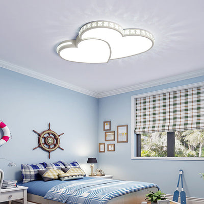 Plafonnier LED en cristal acrylique et fer minimaliste moderne pour chambre à coucher 