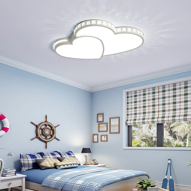 Plafonnier LED en cristal acrylique et fer minimaliste moderne pour chambre à coucher 