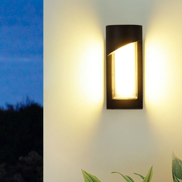 Modern Outdoor Semi-Cylindrical Line Design Aluminum LED Wall Sconce Lamp