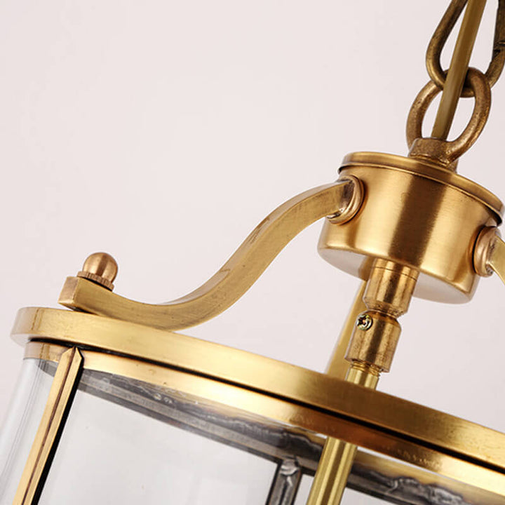 Moderner goldener Glamour Kronleuchter mit Vollkupfer-Glas-Schirm, Zylinder, 3/7-Licht 