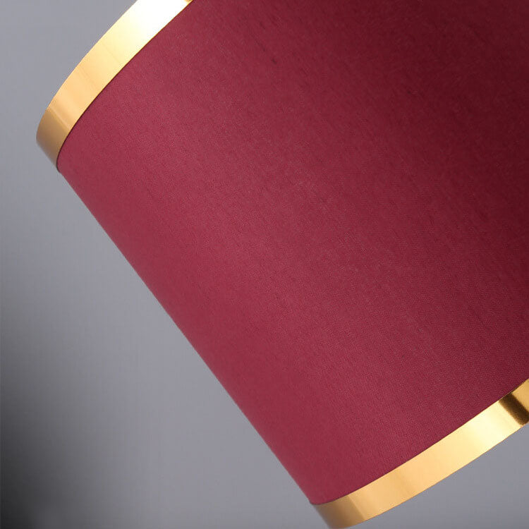 Lámpara de Mesa de 1 Luz con Anillo de Nudo de Tela Roja de Lujo Ligero Moderno 