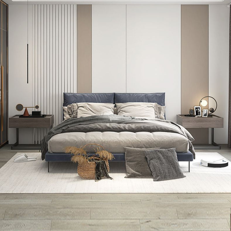 Modern Minimalist Rectangular MDF Steel Nightstand 1-Drawer For Bedroom