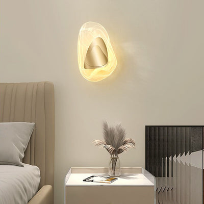 Contemporary Creative Irregular Oval Iron Crystal LED Wall Sconce Lamp For Bedroom