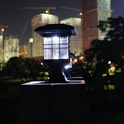 Modern Simplicity Solar Square Pillar Plastic LED Outdoor Light Lawn Landscape For Garden