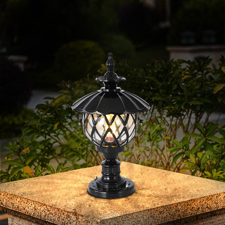 Traditional European Outdoor Lotus Column Head Light 1-Light Waterproof Garden Landscape Light For Outdoor
