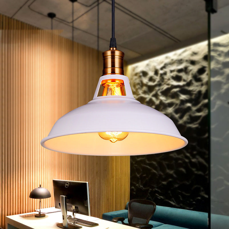 Zeitgenössische industrielle runde Topfdeckel Eisen 1-Licht Pendelleuchte für Wohnzimmer 