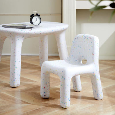 Chaise pour enfants en plastique carré créatif contemporain avec dossier pour salon 
