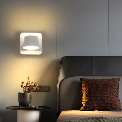 Applique murale LED en fer aluminium PS pour chambre à coucher, lampe moderne minimaliste, base carrée, table ronde 
