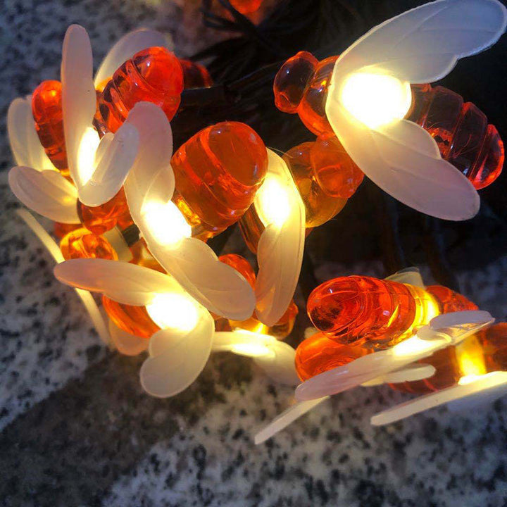 Lumière de chaîne extérieure LED en plastique étanche Art déco moderne abeilles solaires pour décoration de jardin 