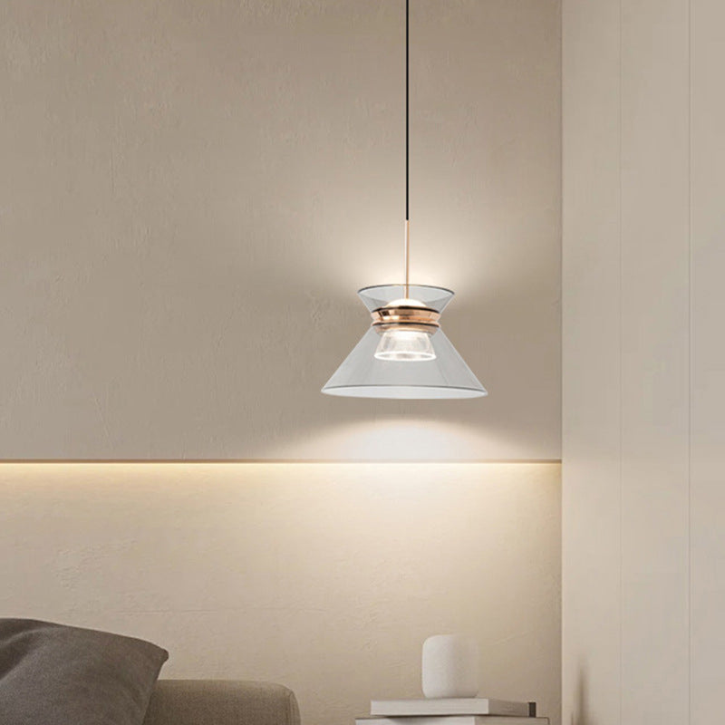 Modern Simplicity Aluminum Acrylic Tapered Hourglass LED Pendant Light For Bedside