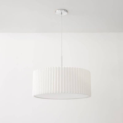 Nordic Minimalist Pleated PVC Fabric Drum Cone 1-Light Pendant Light