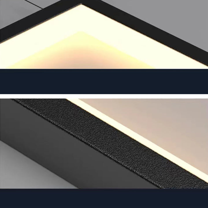 Plafonnier LED moderne minimaliste en fer, aluminium et silice rectangulaire pour escalier 