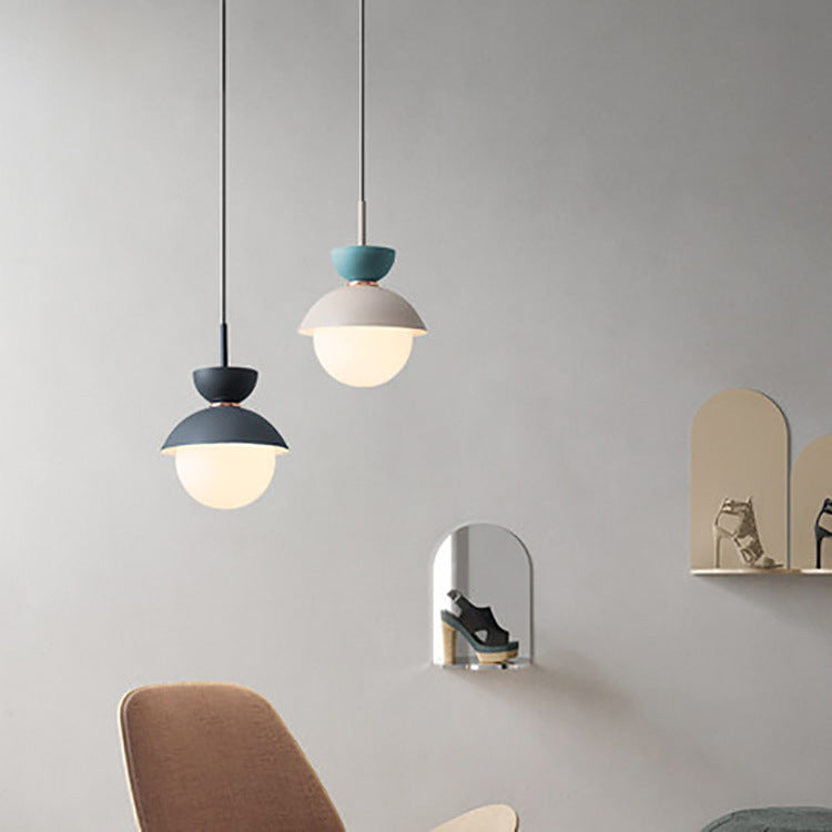 Moderne minimalistische runde Globus Kuppel Metall Glas 1-Licht Pendelleuchte für Wohnzimmer 