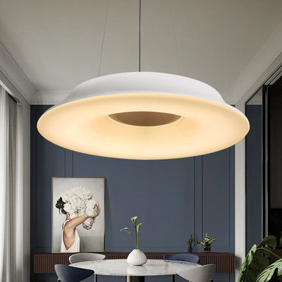 Modern Simple Round Hat Design Hardware LED Ceiling Chandelier
