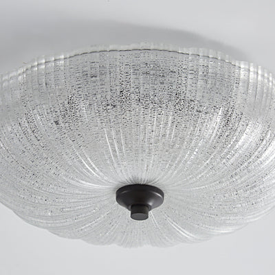 Plafonnier LED rond en verre de cuivre à montage affleurant pour chambre à coucher - Simplicité moderne 