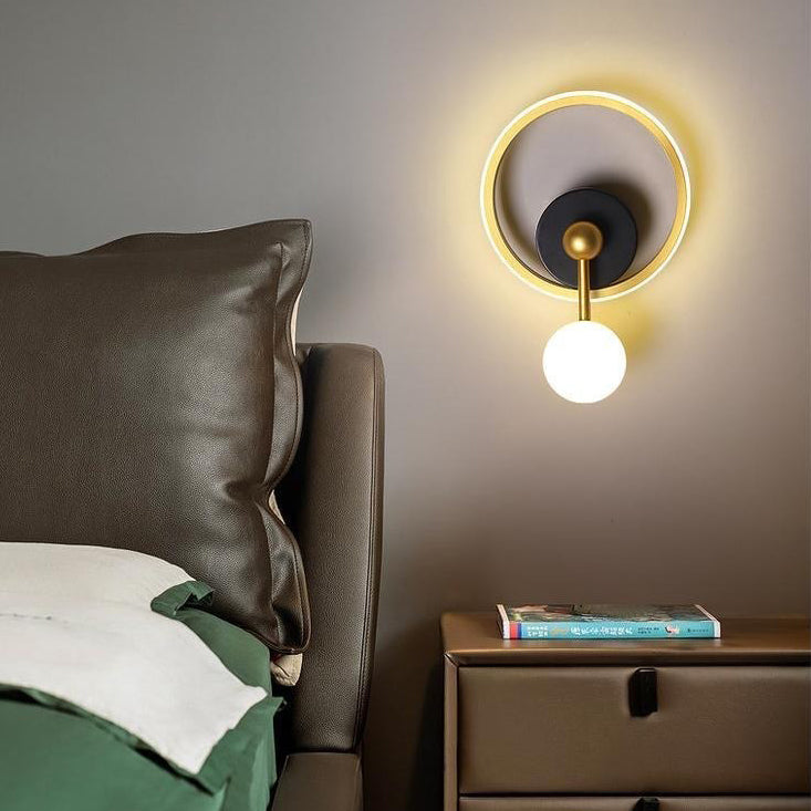 Modern Minimalist Oval Round Square Iron Aluminum LED Wall Sconce Lamp For Bedroom
