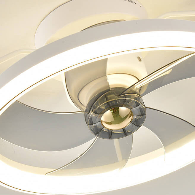 Modern Circle Ring LED Halbbündige Deckenventilatorleuchte 