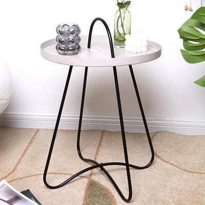 Table basse ronde en métal minimaliste moderne pour salon 