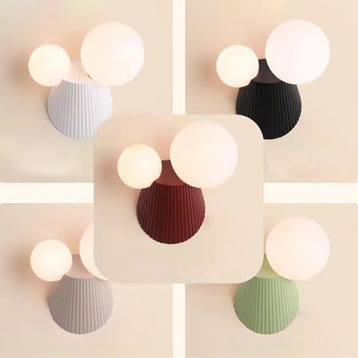 Moderne minimalistische runde Tischkugel Harz PE 2-Licht Wandleuchte Lampe für Schlafzimmer 