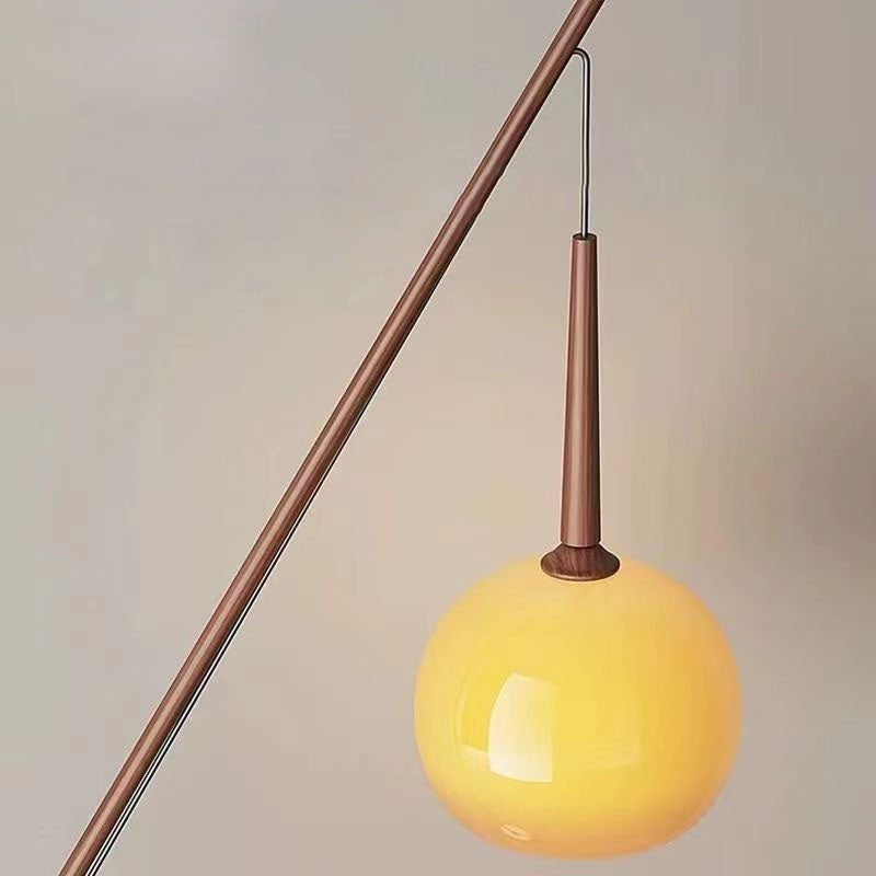 Traditional Vintage Orb Iron Glass 1-Light Standing Floor Lamp For Bedroom