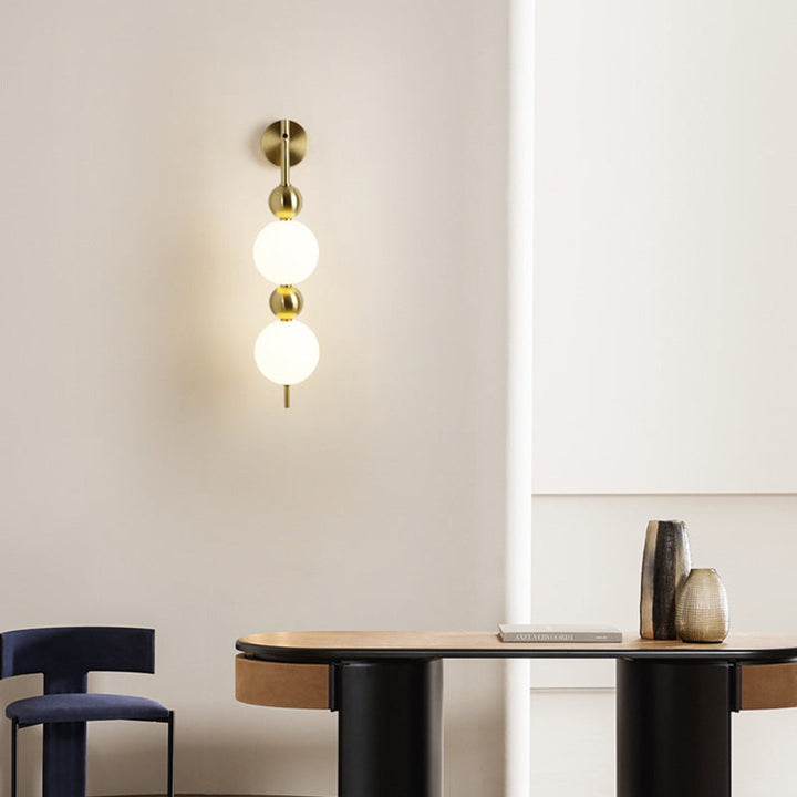 Moderne minimalistische runde Ball String Aluminium Kunststoff LED Wandleuchte Lampe für Schlafzimmer 