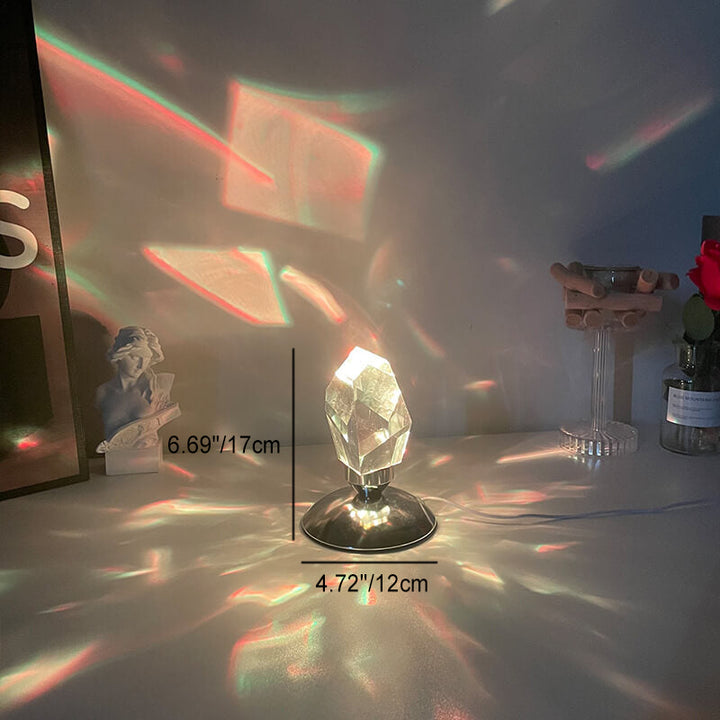 Lampe de Table à Lumière Nocturne LED Ambiante de Luxe Crystal Diamond 
