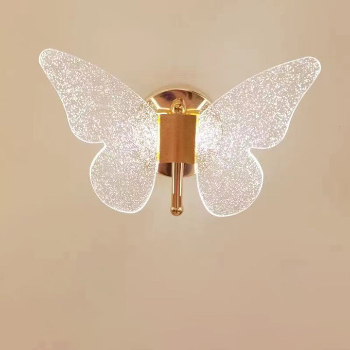 Modern Minimalist Butterfly Metal Acrylic LED Wall Sconce Lamp For Bedroom
