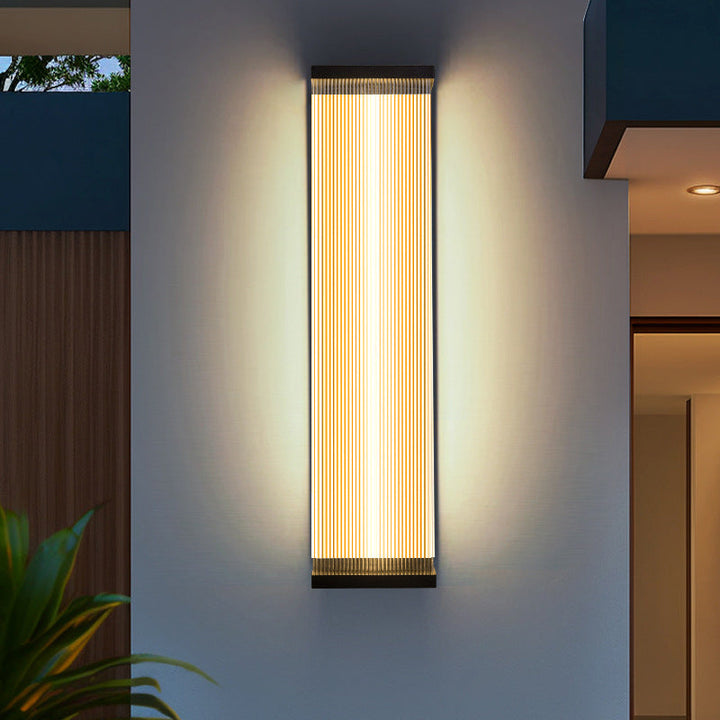 Applique murale LED extérieure en acier inoxydable rectangulaire acrylique étanche moderne minimaliste pour patio extérieur 