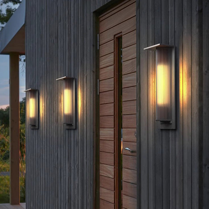Lámpara de Aplique de Pared Exterior LED de Prisma Triangular de PC de Vidrio de Acero Inoxidable Solar Impermeable de Simplicidad Moderna para Jardín 