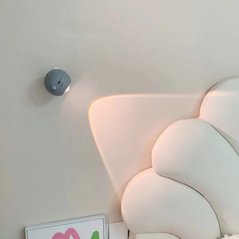 モダンミニマリストオーブUSB ABS LEDウォールスコンスランプベッドルーム用 