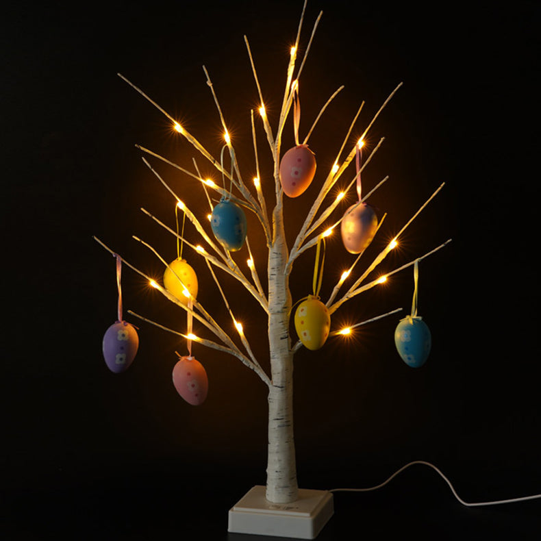 Lampe de table USB LED en plastique avec arbre décoré d&
