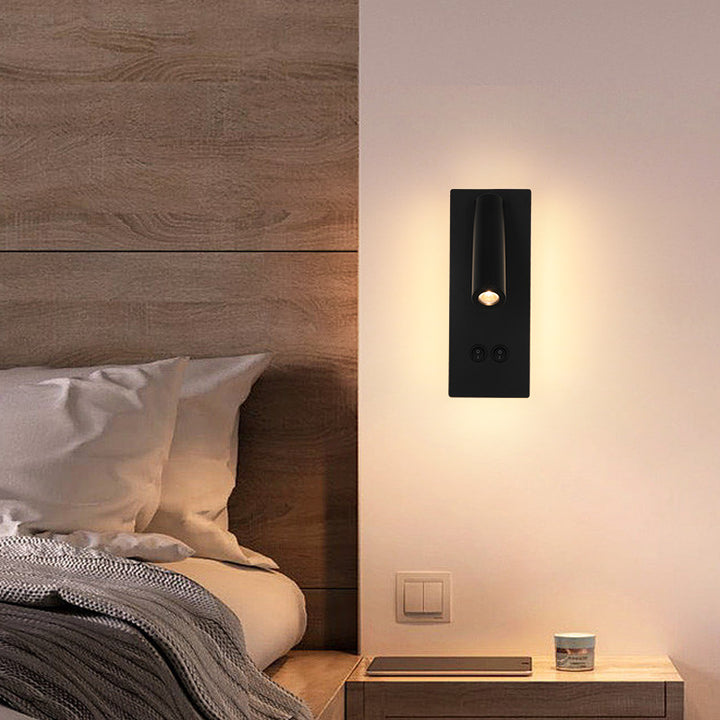 Applique murale LED rectangulaire ronde minimaliste moderne en fer et aluminium pour chambre 