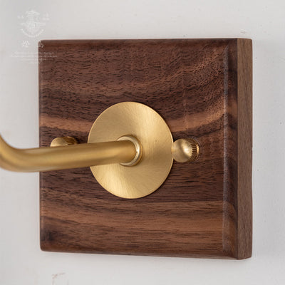Zeitgenössische Retro Kupfer Massivholz 1-Licht Wandleuchte Lampe für Schlafzimmer 