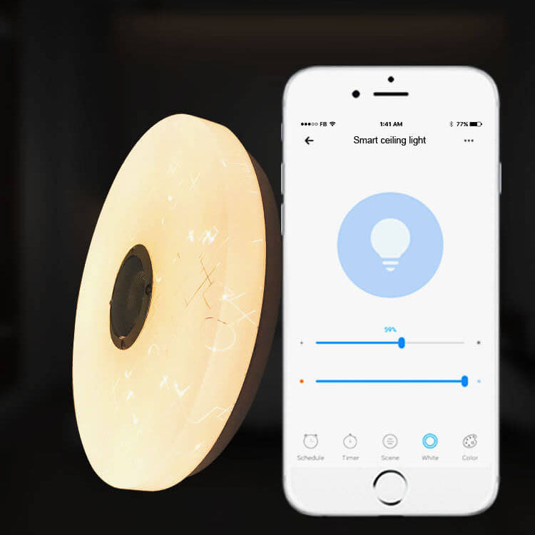 Luz de Montaje Empotrado LED Redonda Blanca Minimalista Moderna con Control Inteligente por APP y Bluetooth 