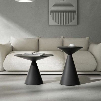 Moderner minimalistischer runder Kegel-Aluminium-Metall-Beistelltisch 1-stufig für das Wohnzimmer 