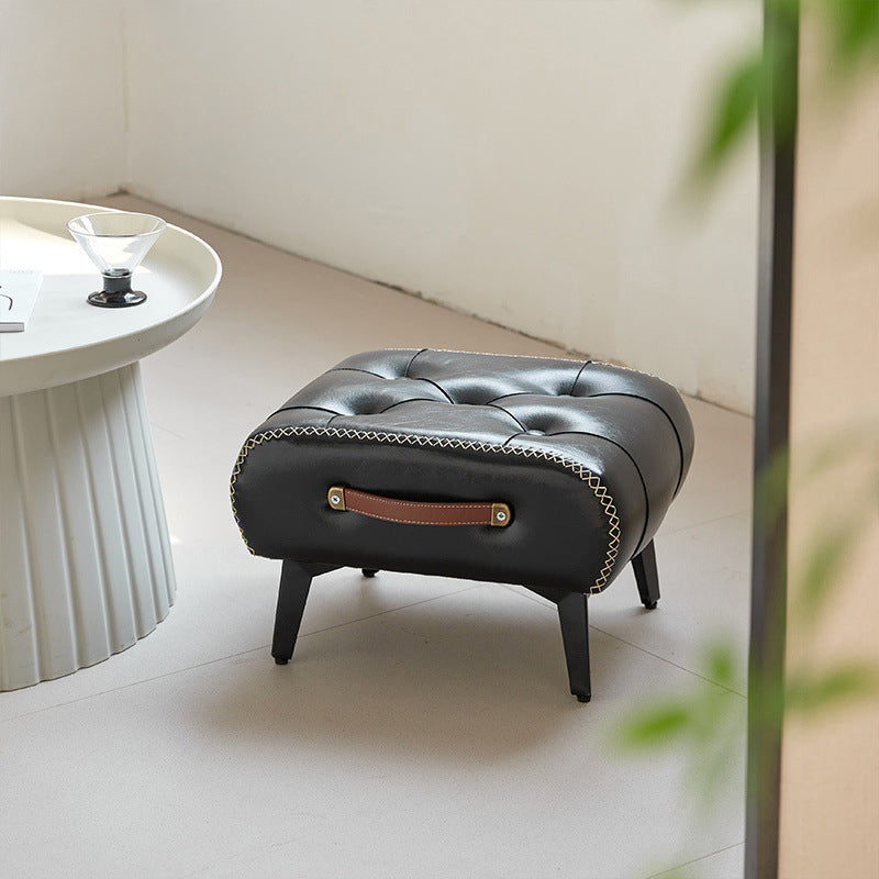 Tabouret de pied portable moderne en similicuir capitonné de luxe pour salon 