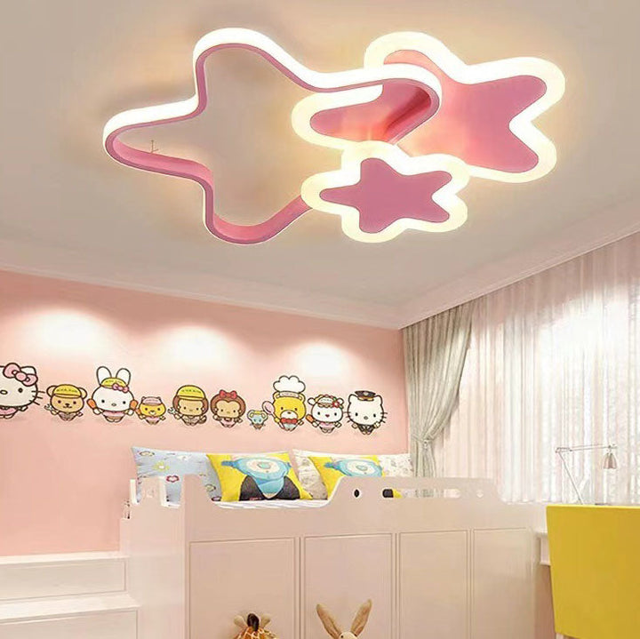 Zeitgenössische skandinavische Stern-Acryl-Schatten-Hardware-LED-Unterputz-Deckenleuchte für Schlafzimmer 
