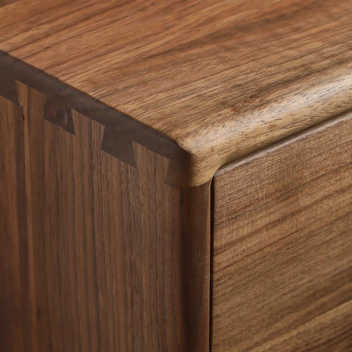 Mesa auxiliar rectangular tradicional de madera de nogal francesa con 1 cajón para sala de estar 