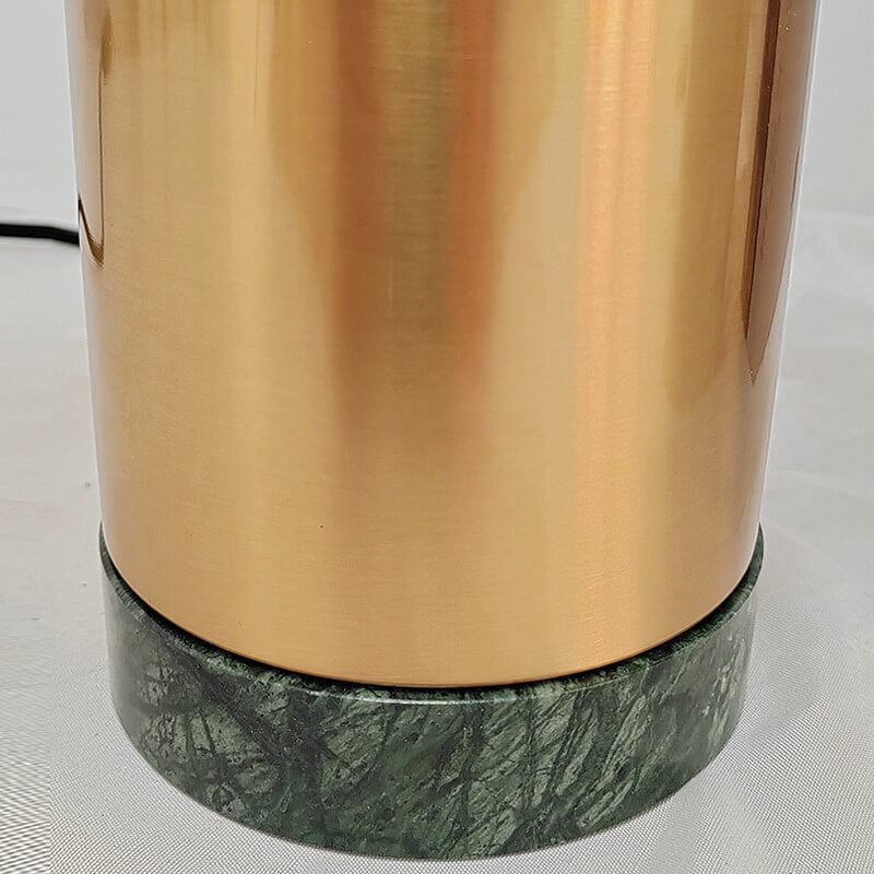 Moderne minimalistische zylindrische Marmor-Eisen-Glas Tischlampe mit 1 Licht 