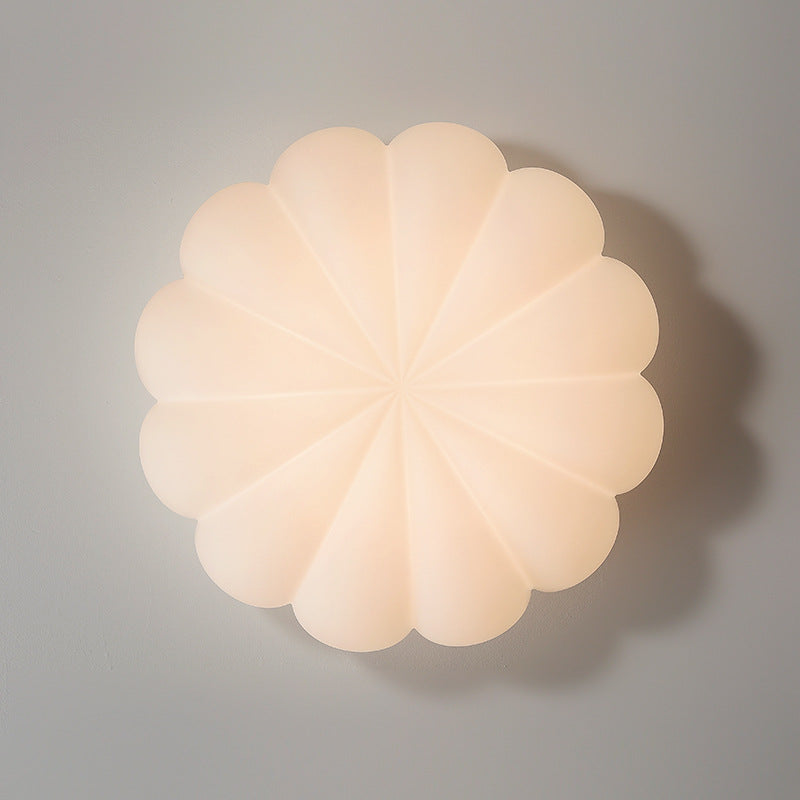 Plafonnier LED en métal nordique contemporain rond en forme de citrouille pour chambre 
